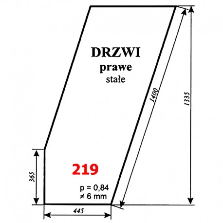 Szyba drzwi prawych T25A, kabina czeska