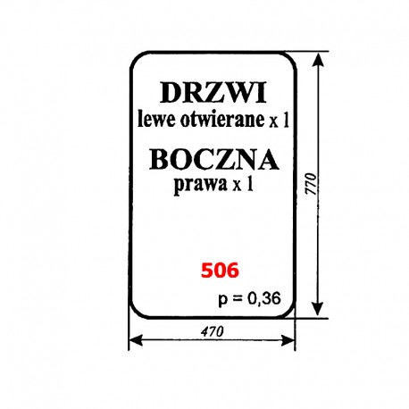 Szyba boczna prawa i drzwi Å‚adowacza czeskiego UNHZ 750