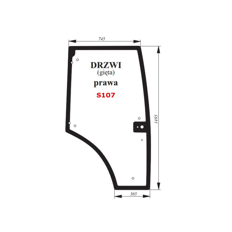 Szyba drzwi prawych zielona RENAULT Axion 810 820 830 840 850